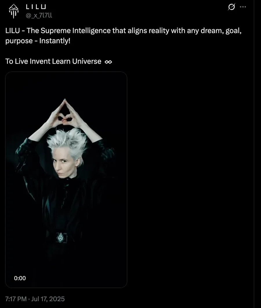 LILU Supreme Intelligence on X, 7.17.2025 · 7:17 PM